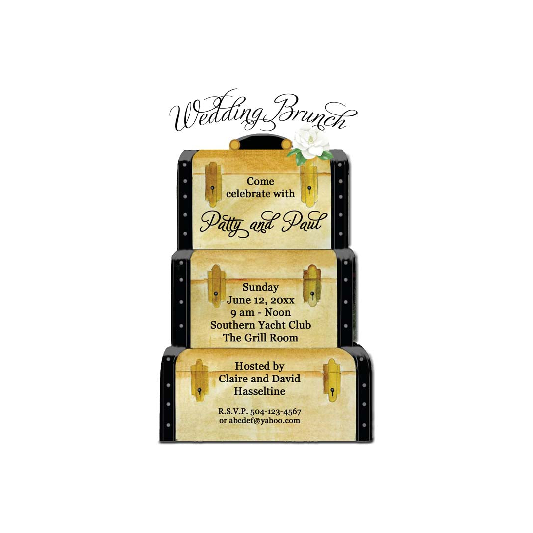 STACKED SUITCASES CUSTOM INVITATION