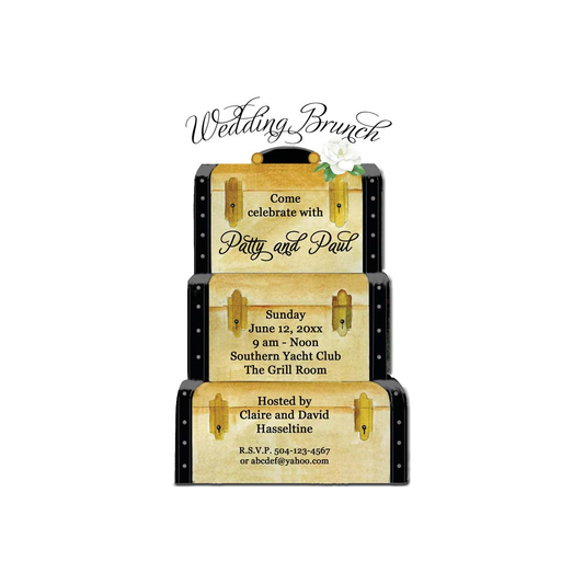 STACKED SUITCASES CUSTOM INVITATION
