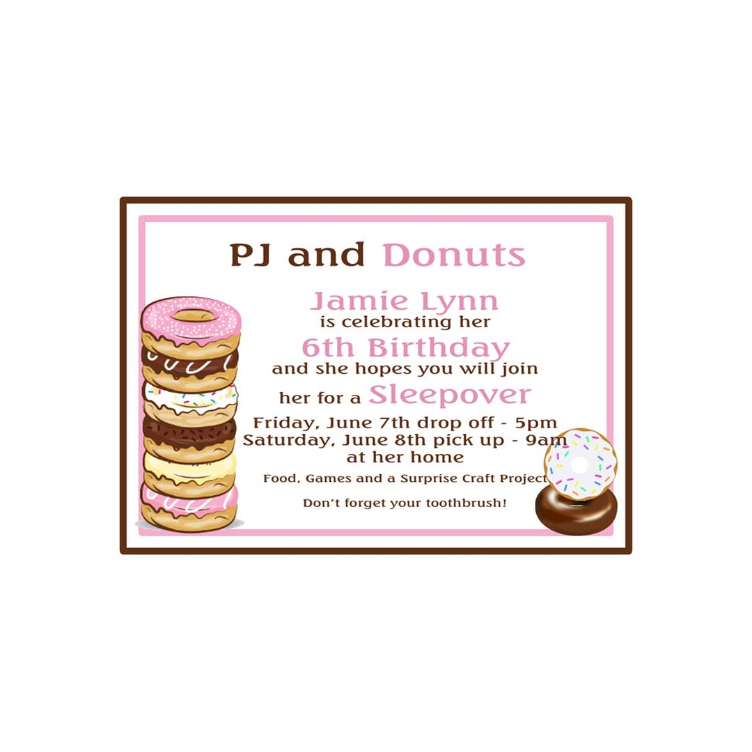 STACK OF DONUTS CUSTOM INVITATION