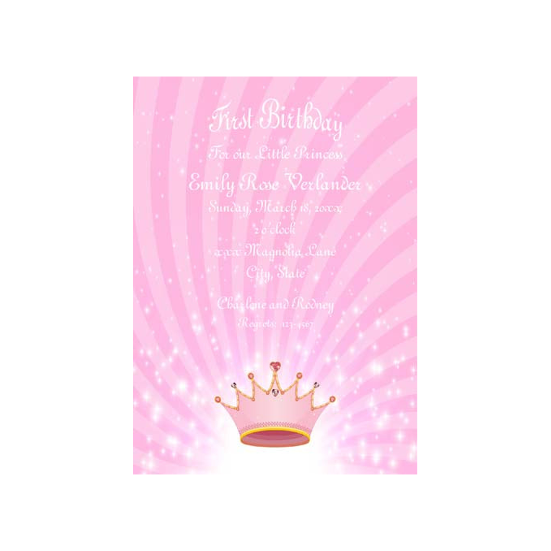 STARBURST PINK CROWN CUSTOM INVITATION