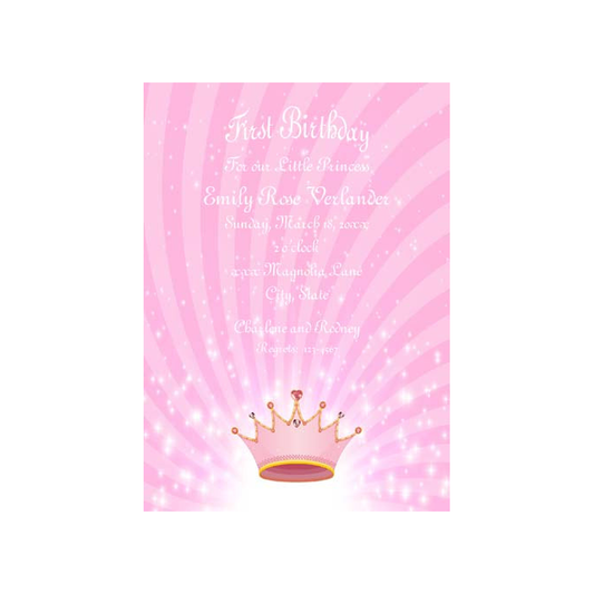 STARBURST PINK CROWN CUSTOM INVITATION