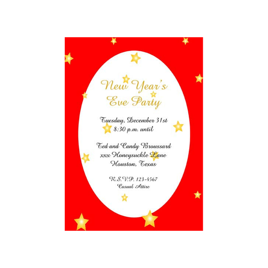 STARS AND OVAL FRAME CUSTOM INVITATION