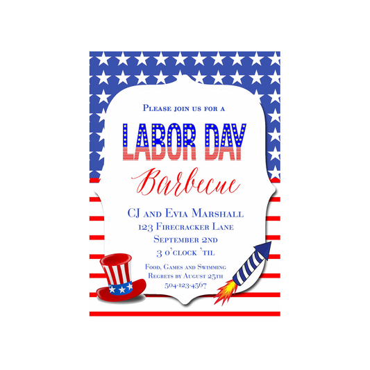 STARS AND STRIPES CUSTOM INVITATION