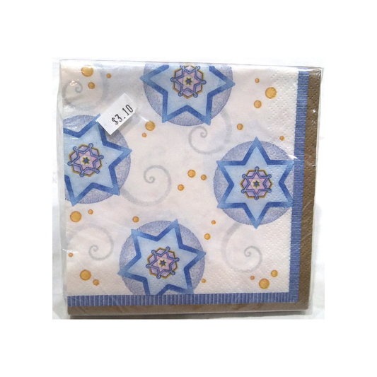 STAR OF DAVID PAPER BEVERAGE NAPKINS