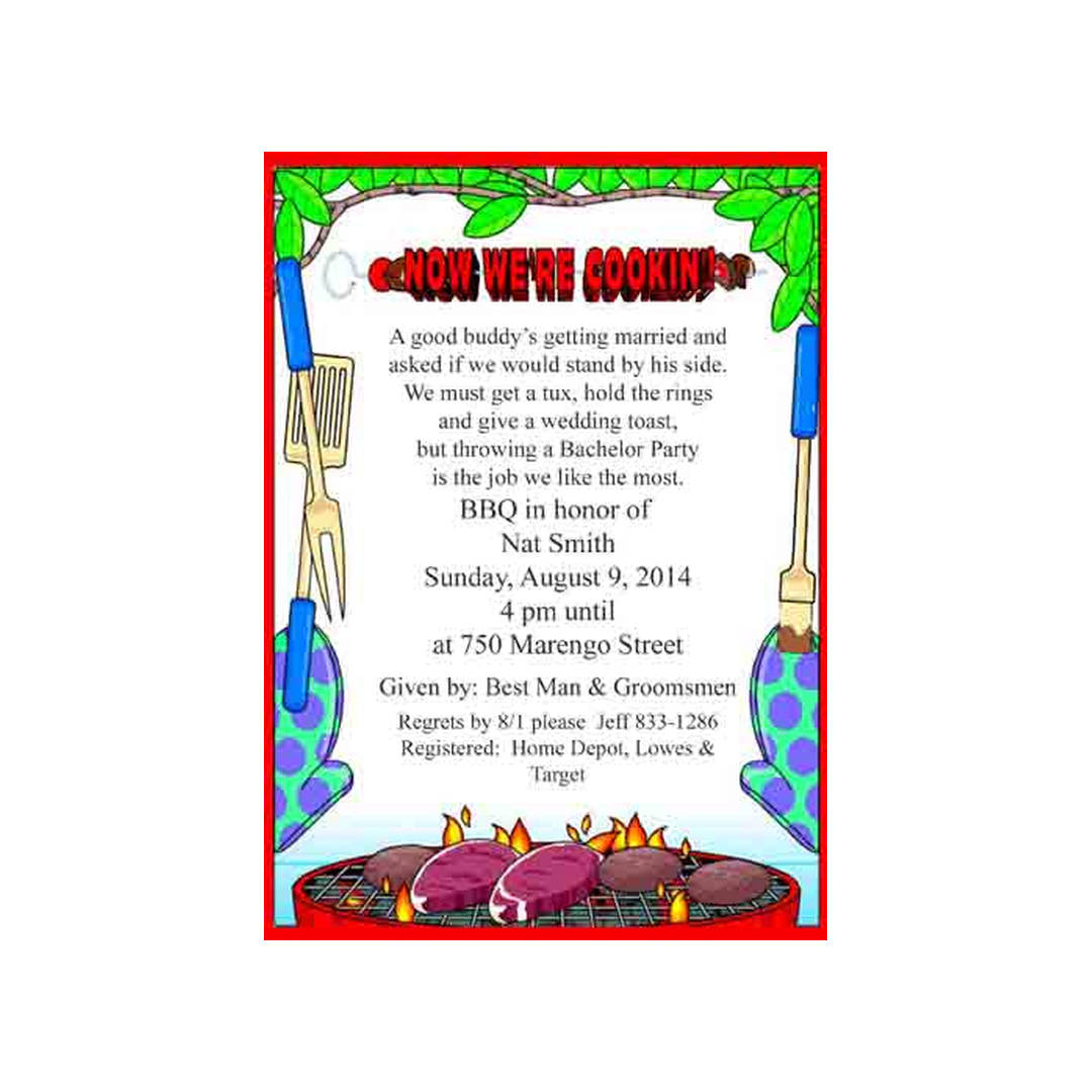STEAKS ON THE GRILL CUSTOM INVITATION