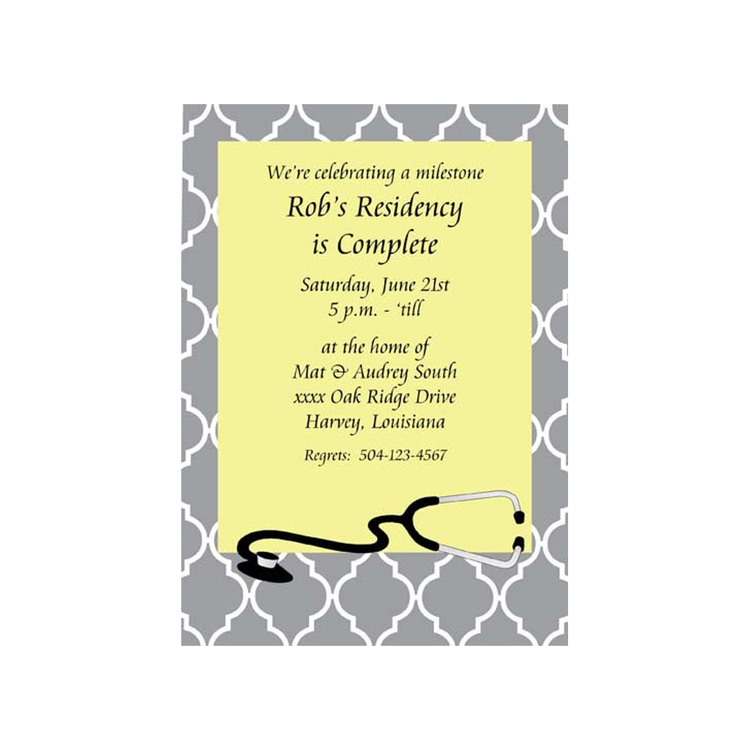 STETHOSCOPE QUAD BACKGROUND CUSTOM INVITATION