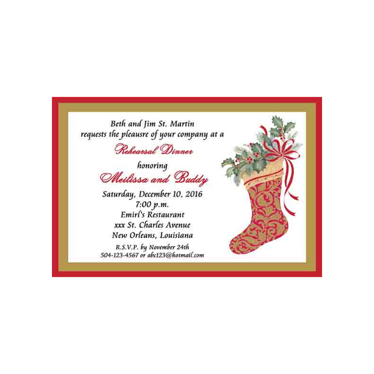 STOCKING CUSTOM INVITATION