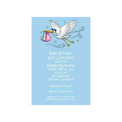 STORK WITH TWINS CUSTOM INVITATION