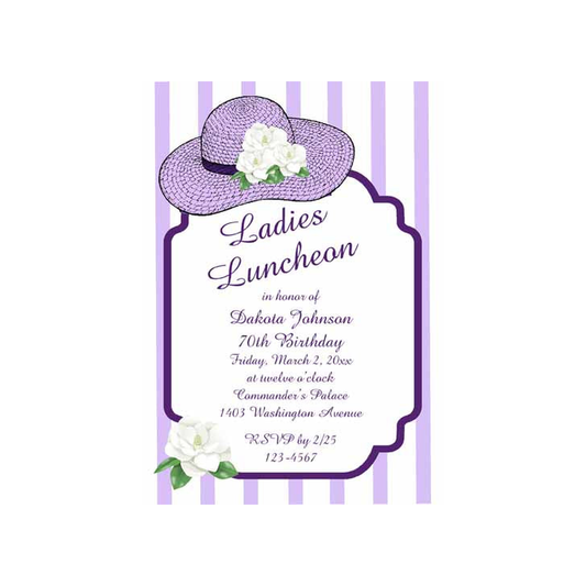 STRAW HAT AND MAGNOLIAS CUSTOM INVITATION