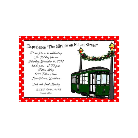 STREETCAR AND LAMPPOST CUSTOM INVITATION