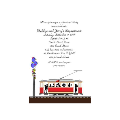 STREET CAR SIDE VIEW CUSTOM INVITATION