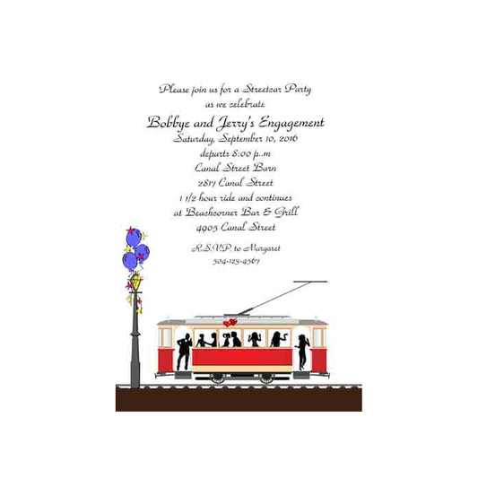 STREET CAR SIDE VIEW CUSTOM INVITATION
