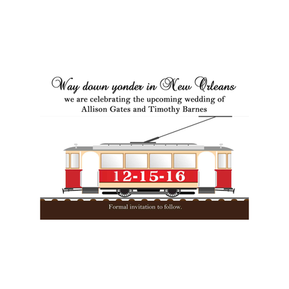 STREET CAR SIDE VIEW CUSTOM INVITATION