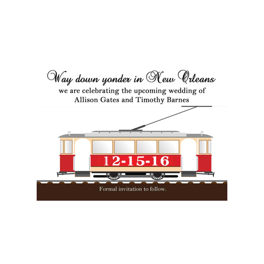 STREET CAR SIDE VIEW CUSTOM INVITATION