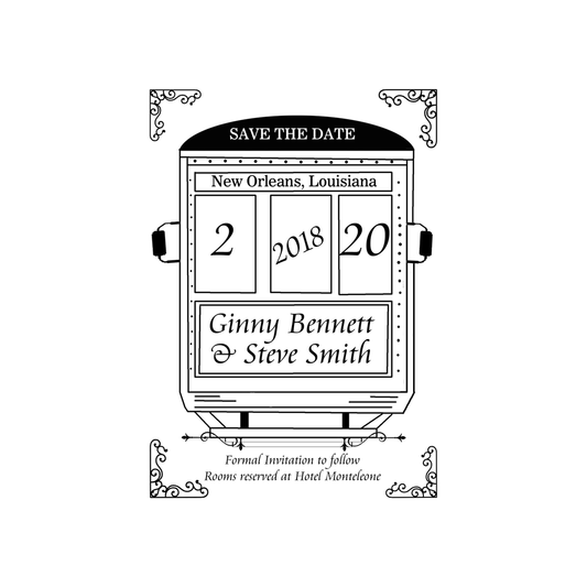 STREET CAR SKETCH CUSTOM INVITATION