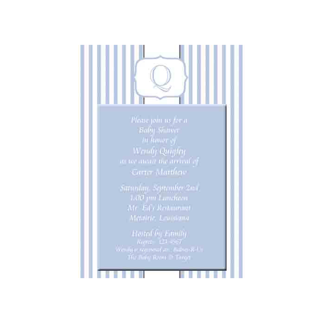STRIPES AND MONOGRAM CUSTOM INVITATION