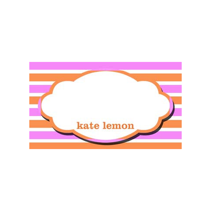 STRIPES AND OVAL FRAME PERSONALIZED GIFT OR CALLING CARDS