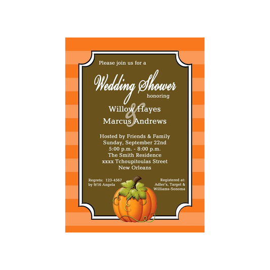 STRIPES AND PUMPKINS CUSTOM INVITATION