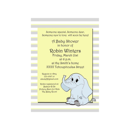 SWEET BABY ELEPHANTS CUSTOM INVITATION