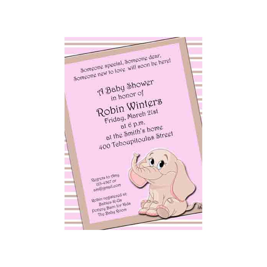 SWEET ELEPHANT CUSTOM INVITATION