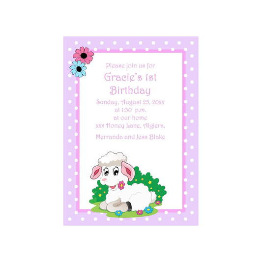 SWEET LAMB CUSTOM INVITATION