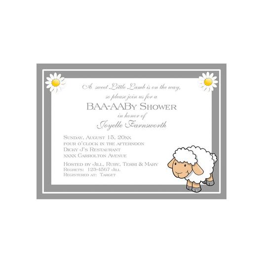 SWEET LITTLE LAMB CUSTOM INVITATION