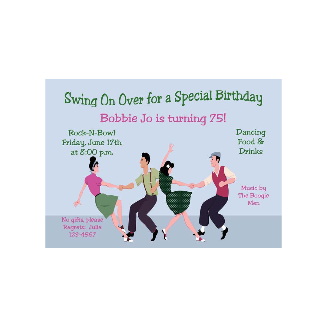 SWING DANCERS CUSTOM INVITATION