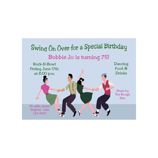 SWING DANCERS CUSTOM INVITATION