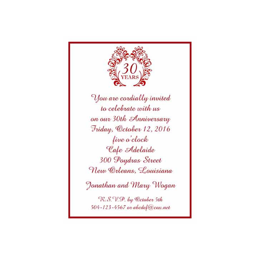 SWIRL MOTIF #2 CUSTOM INVITATION
