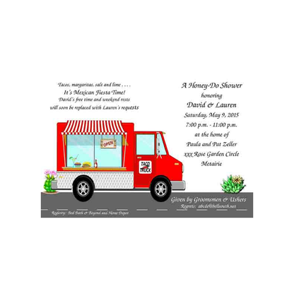 TACO TRUCK CUSTOM INVITATION