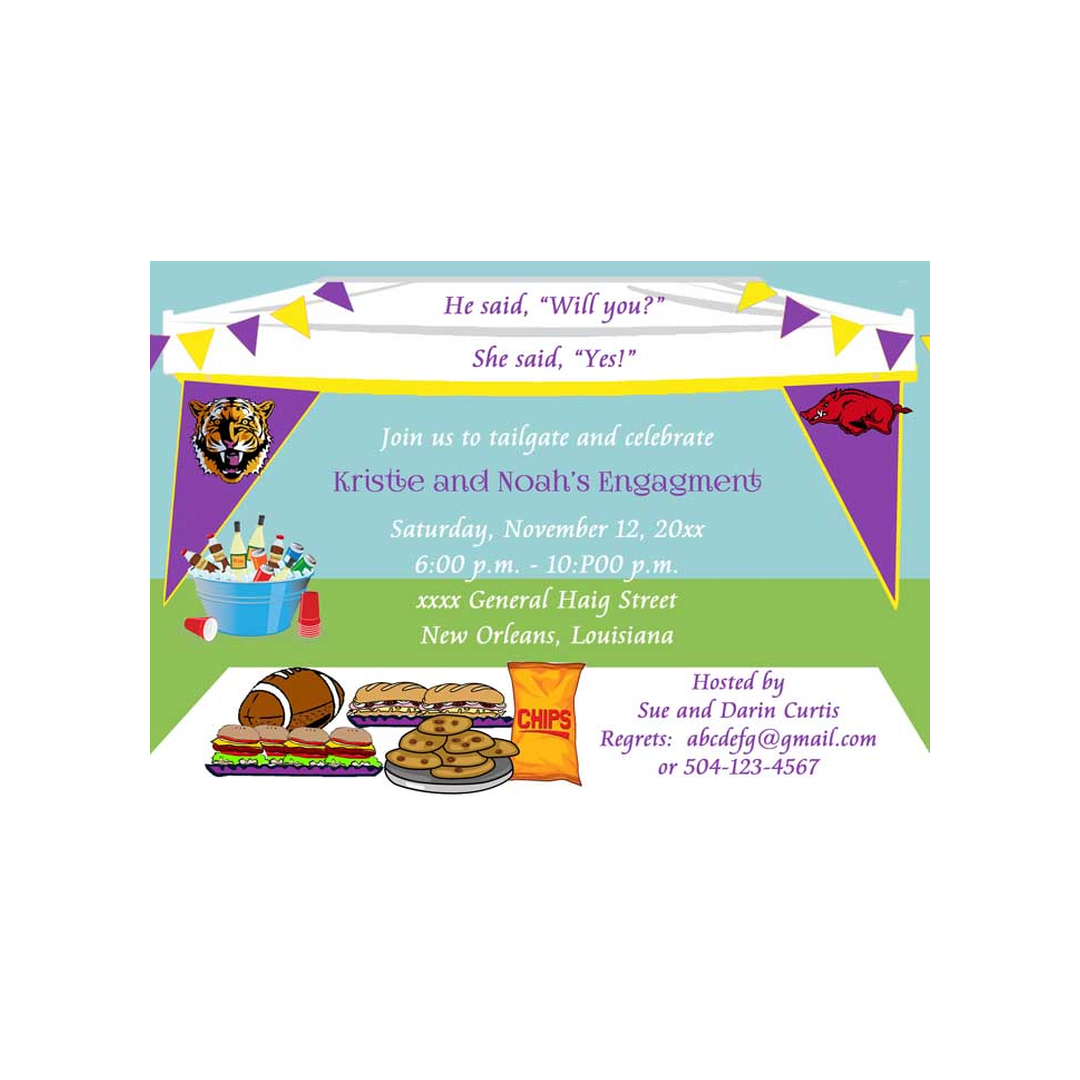 TAILGATE TENT CUSTOM INVITATION