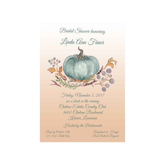 TEAL PUMPKIN CUSTOM INVITATION