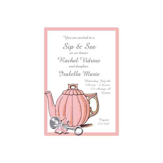 TEAPOT AND RATTLE CUSTOM INVITATION