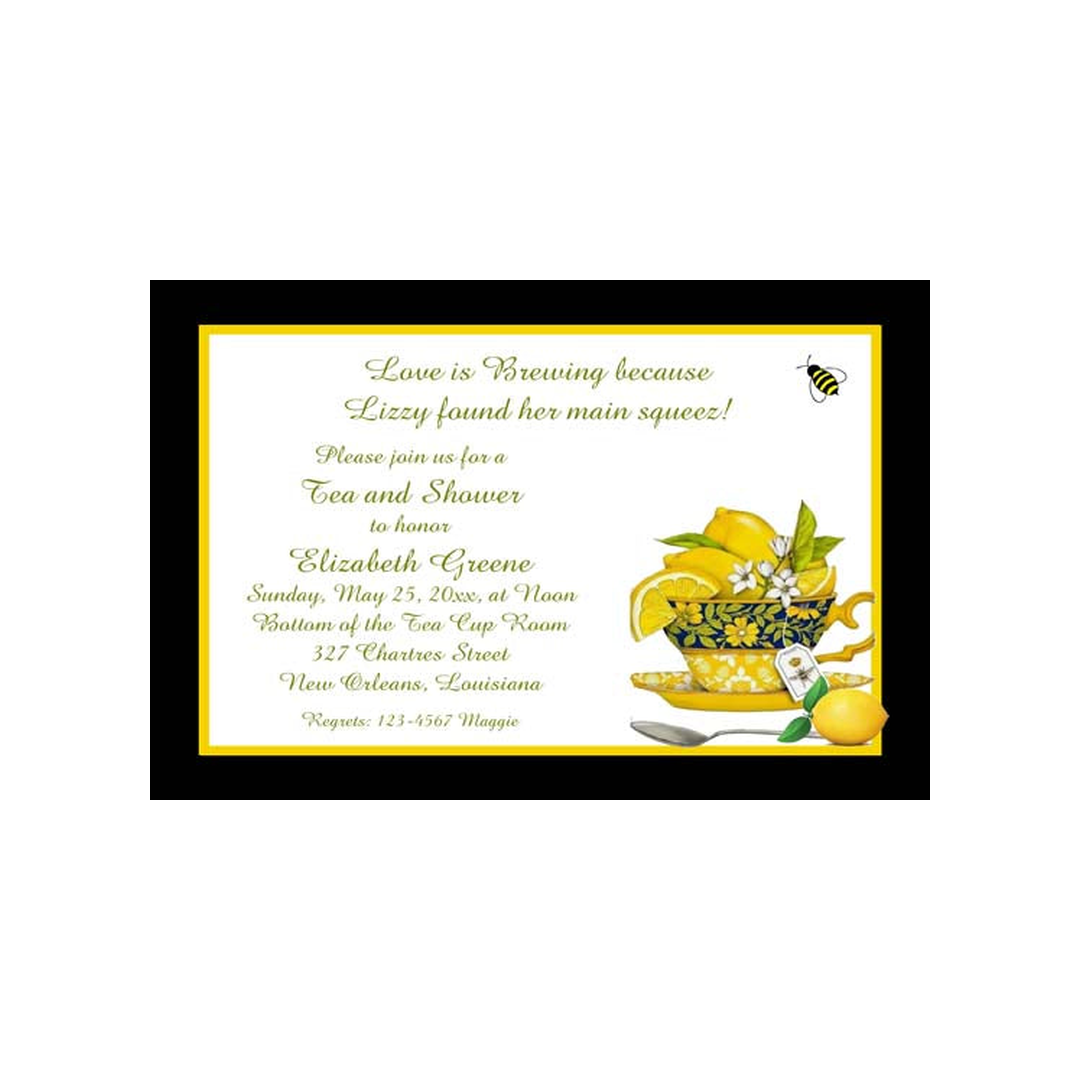 TEA CUP AND LEMONS CUSTOM INVITATION