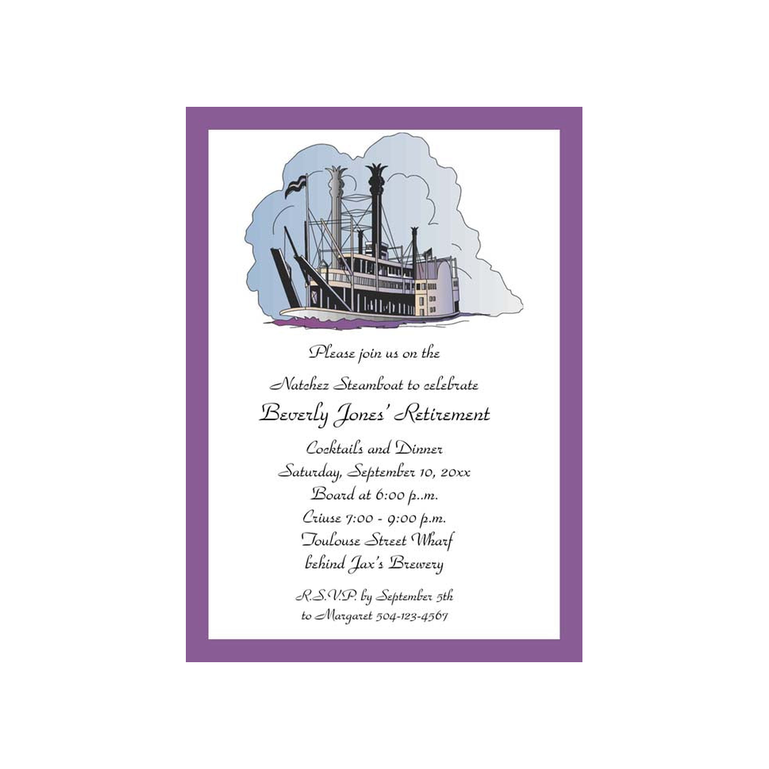 THE NATCHEZ STEAMBOAT CUSTOM INVITATION