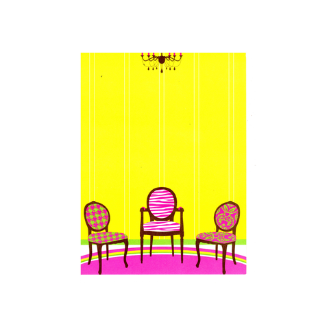 THREE DECORATIVE CHAIRS - BLANK STOCK INVITATIONS