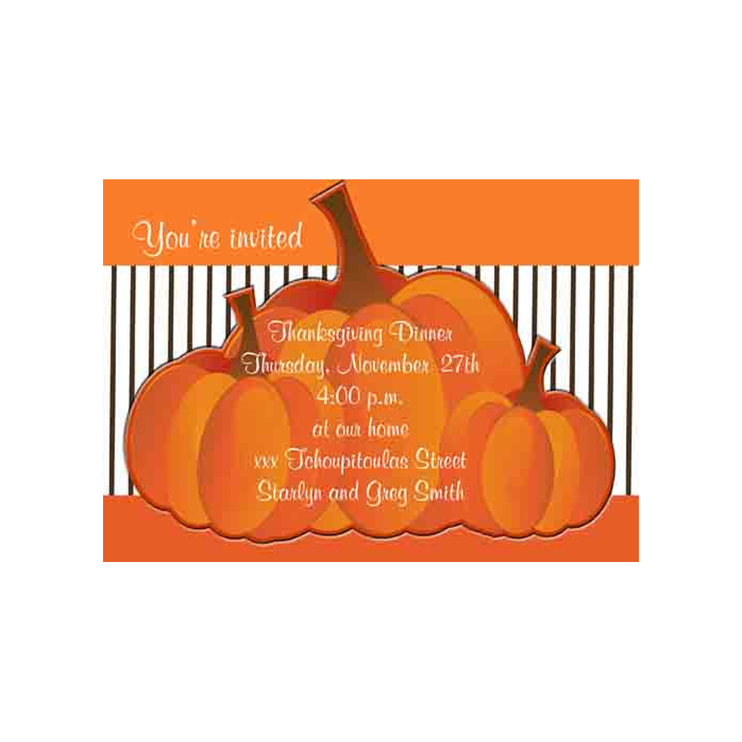 THREE PUMPKINS CUSTOM INVITATION