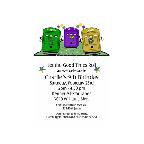 THREE STREET CARS CUSTOM INVITATION