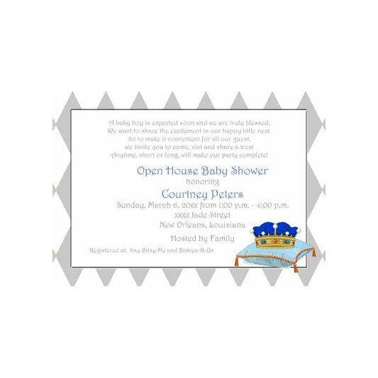 TIARA OR CROWN ON PILLOW CUSTOM INVITATION