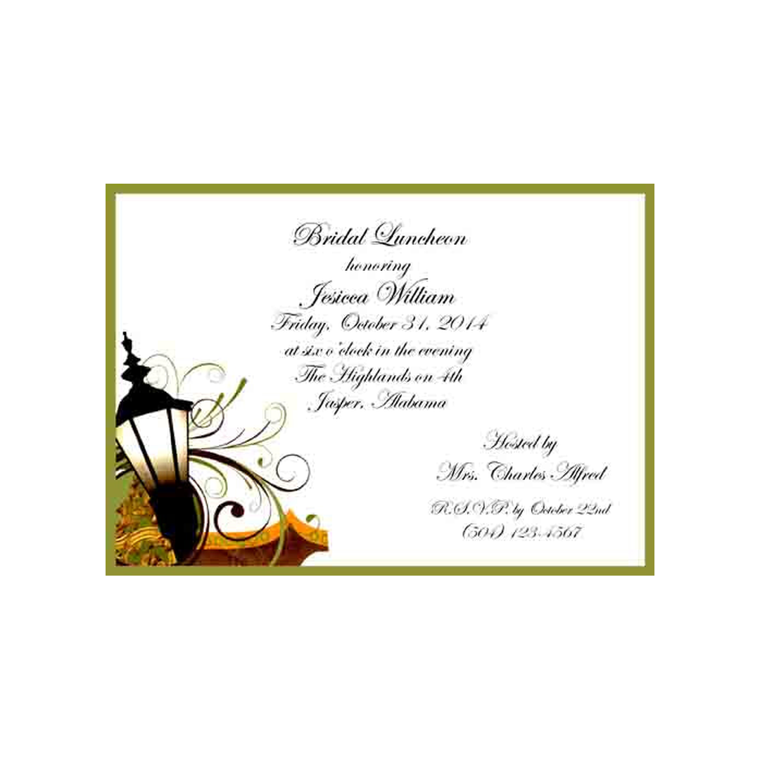 TILTED LAMPPOST CUSTOM INVITATION