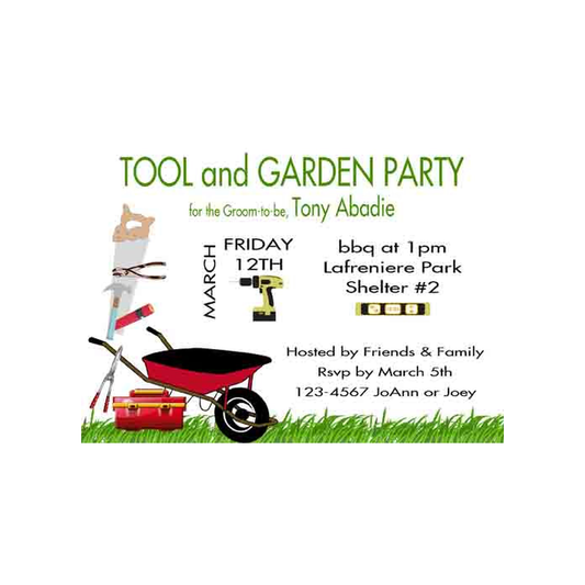 TOOL AND GARDEN CUSTOM INVITATION