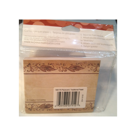 TRADITIONAL FEAST THANKSGIVING PLACE CARDS