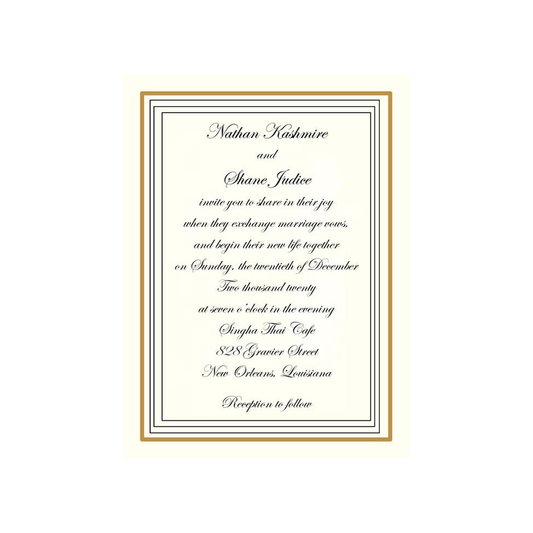TRADITIONAL TRIPLE LINES CUSTOM INVITATION