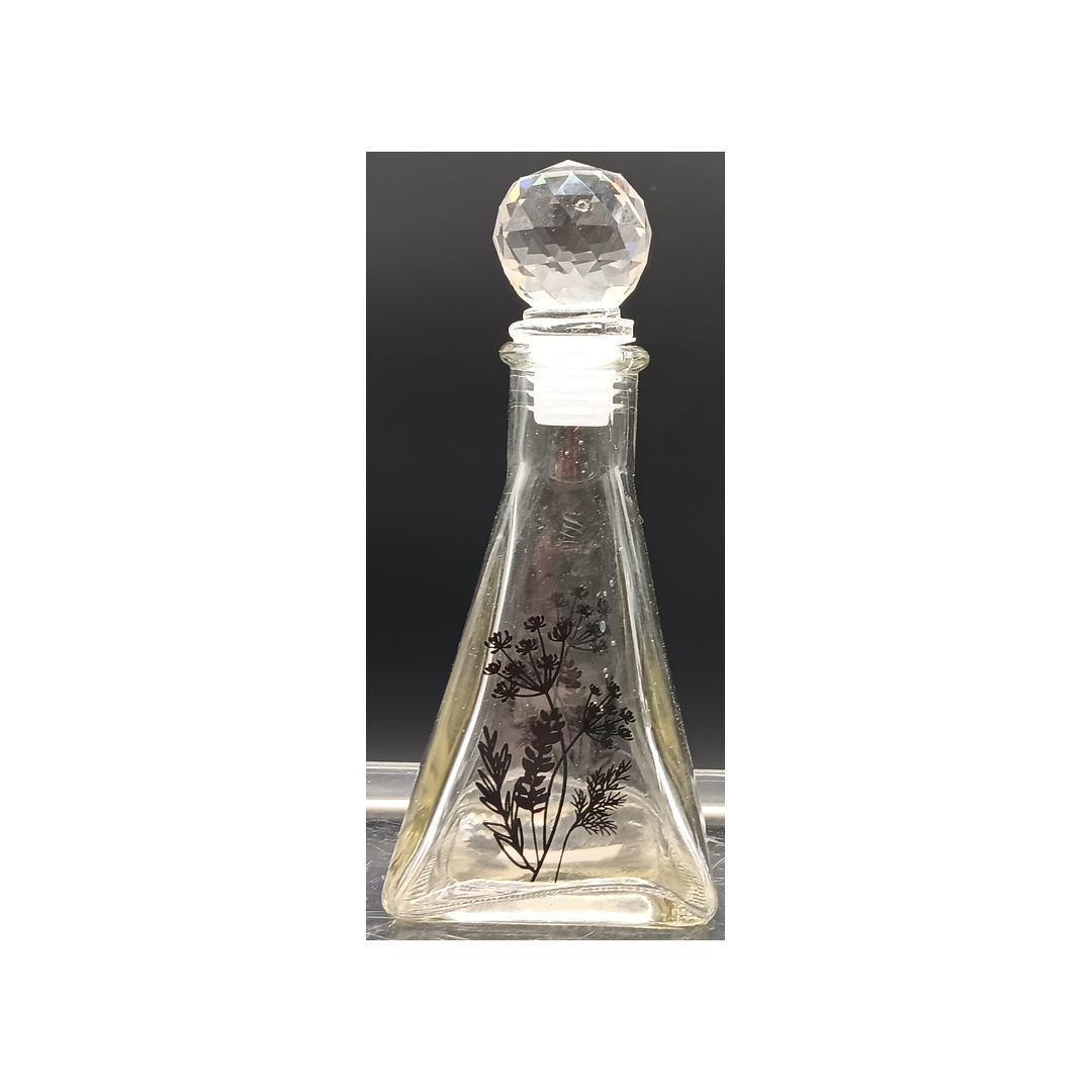 TRIANGLE GLASS BOTTLE WITH STOPPER