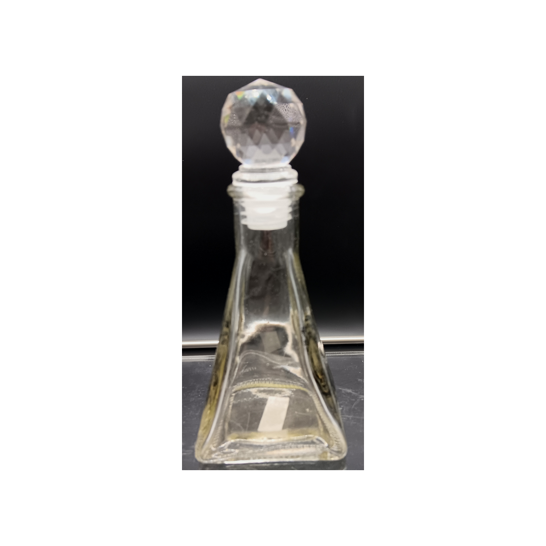 TRIANGLE GLASS BOTTLE WITH STOPPER