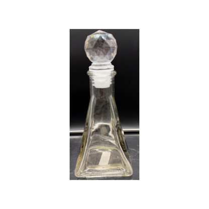 TRIANGLE GLASS BOTTLE WITH STOPPER