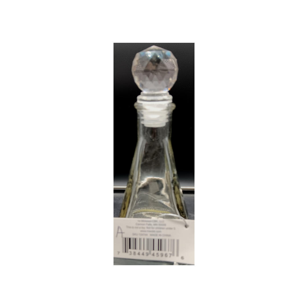 TRIANGLE GLASS BOTTLE WITH STOPPER