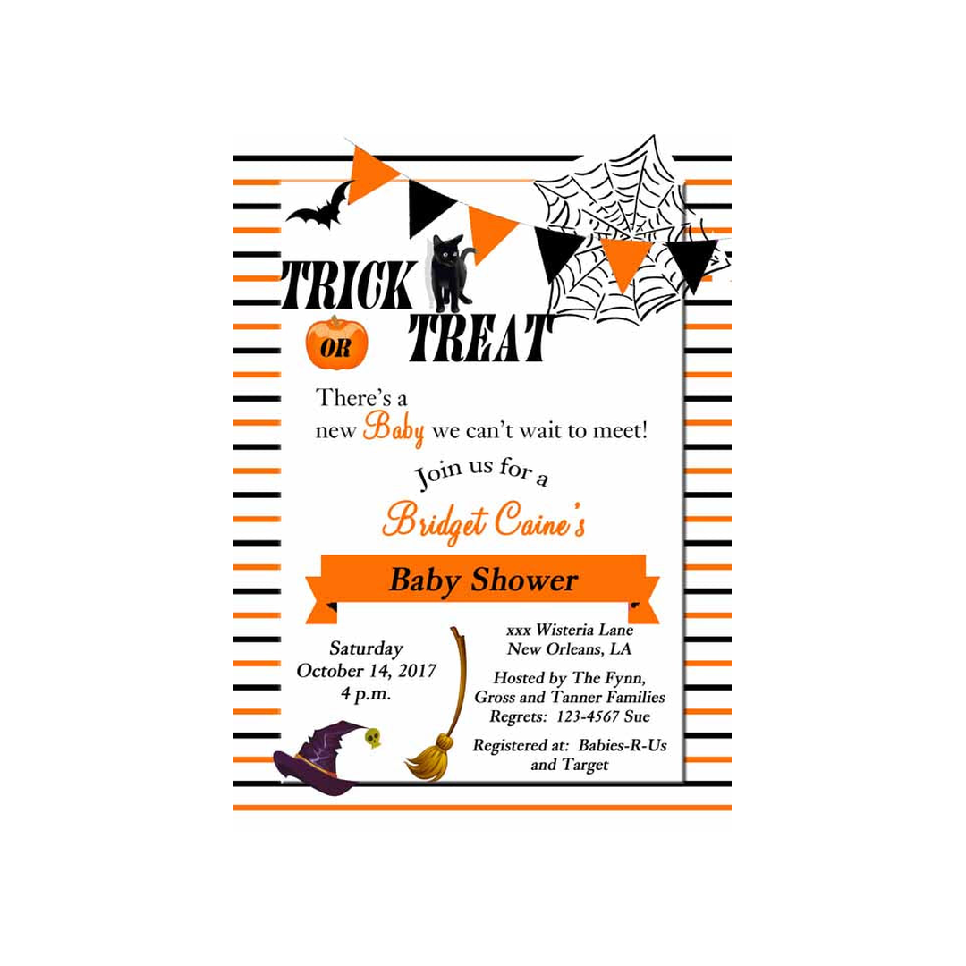 TRICK OR TREAT BABY CUSTOM INVITATION