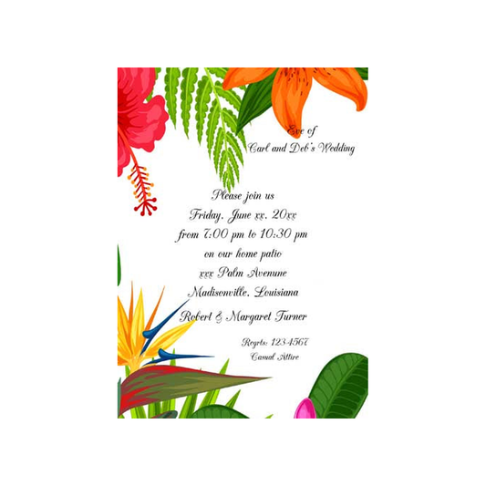 TROPICAL FLORALS CUSTOM INVITATION