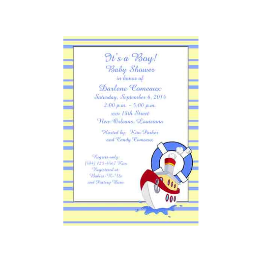 TUGBOAT CUSTOM INVITATION